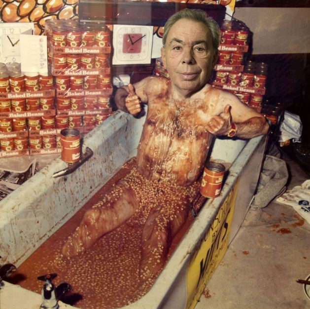 Andrew Lloyd Webber bean bath
